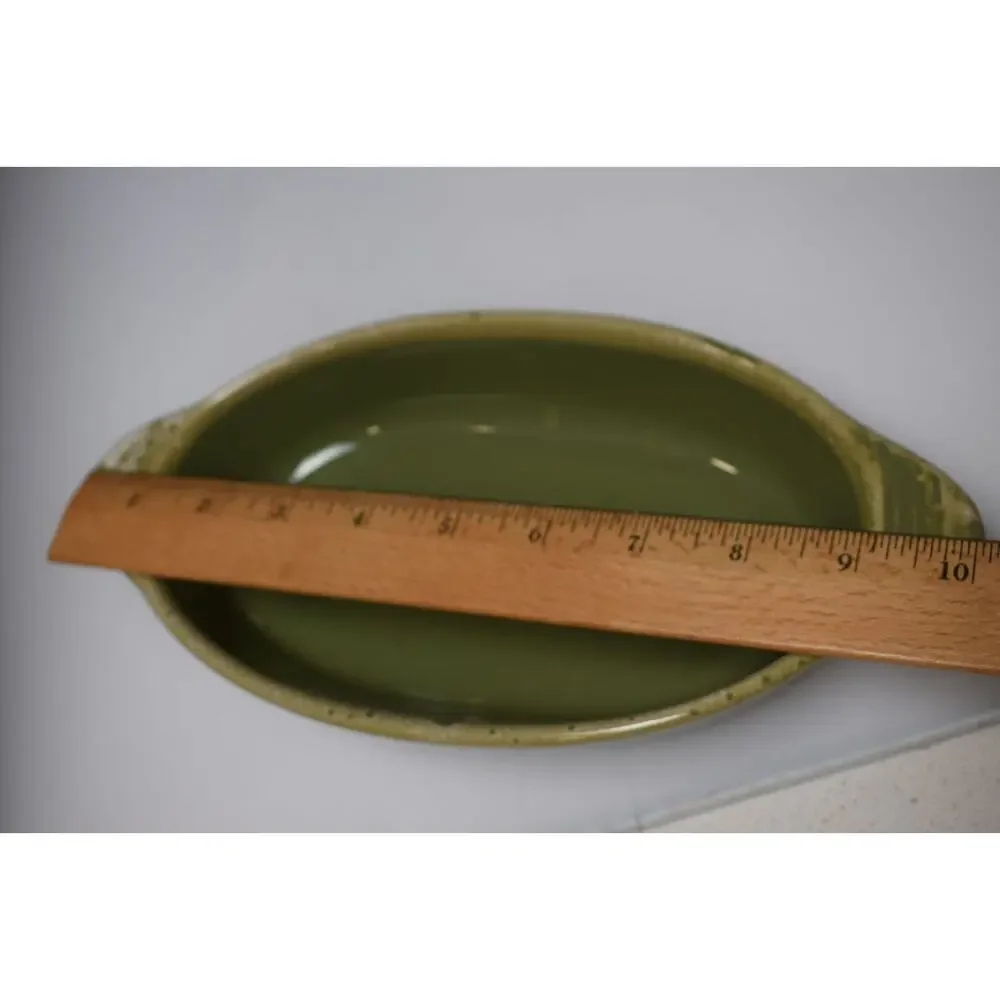 Hull‎ Pottery Avocado Drip, Oval Baking Dish Oven Proof ca 1960 USA